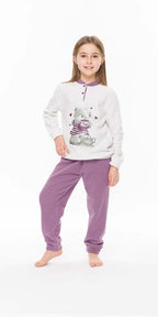 Pigiama invernale bambina/ragazza flanellato in Punto Milano Gary S30055
