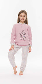 Pigiama invernale bambina/ragazza flanellato in Punto Milano Gary S30059