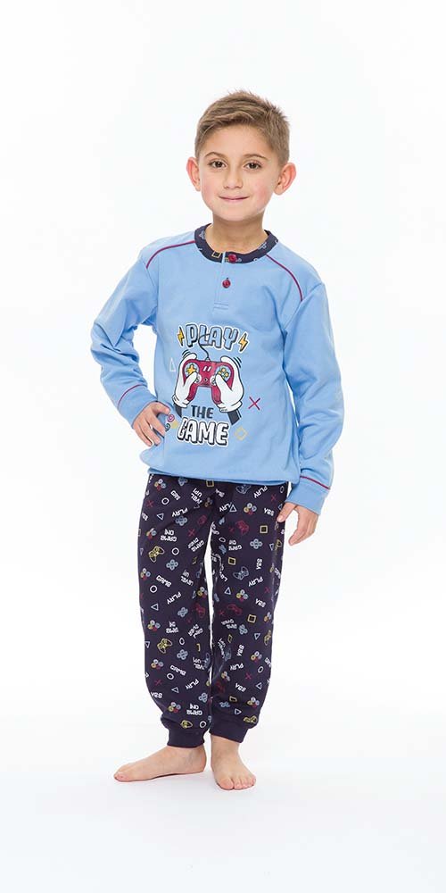 Pigiama invernale bambino cotone felpato Gary S30047