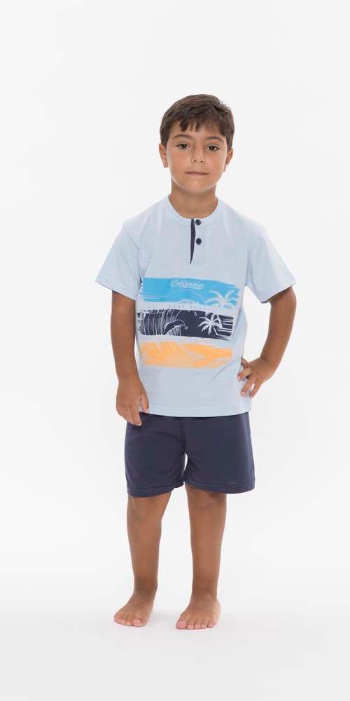 Pigiama mezza manica pantaloncino bambino jersey puro cotone Gary R35082