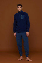 Pigiama micropile uomo conformato collo alto serafino Noidinotte FC2813