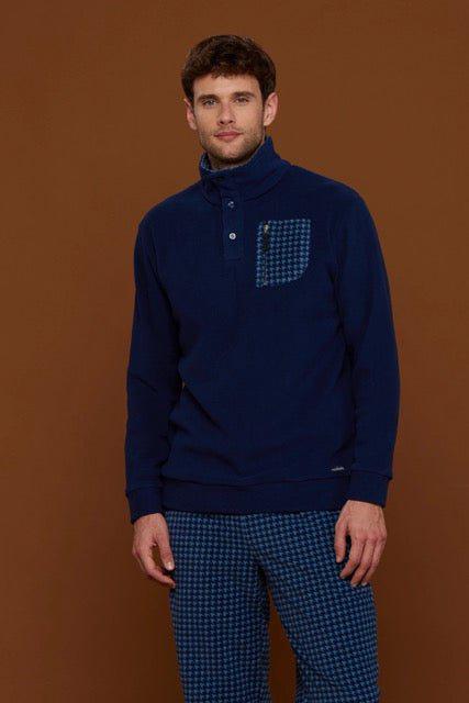 Pigiama micropile uomo conformato collo alto serafino Noidinotte FC2813