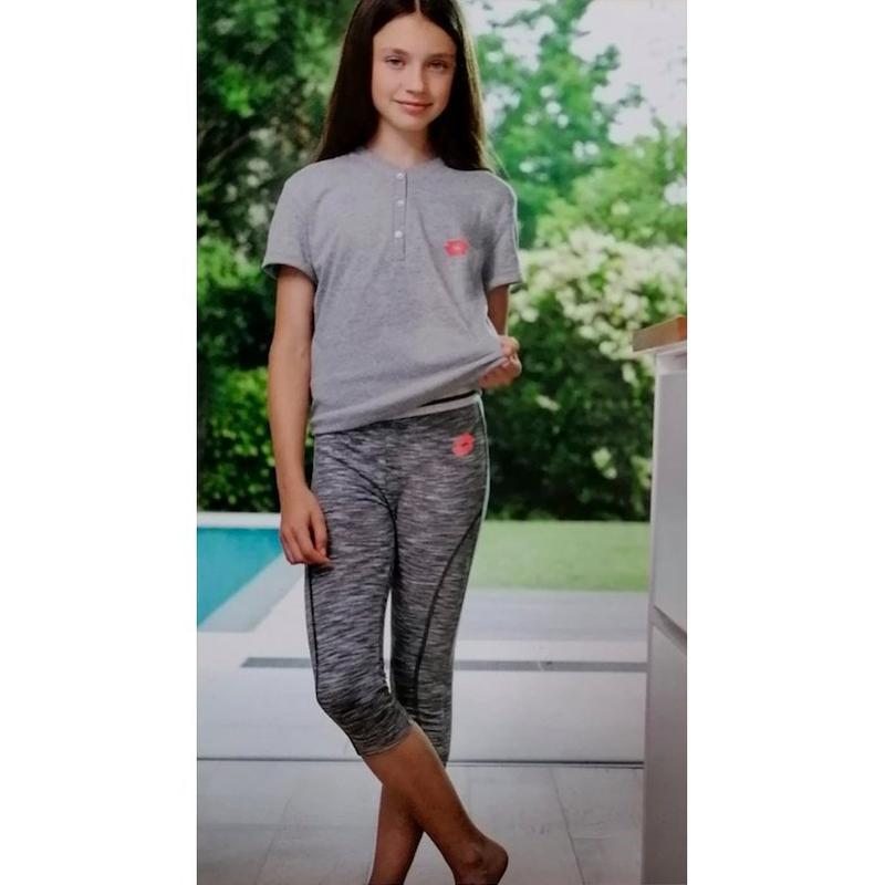 Pigiama ragazza in puro cotone Lotto maximaglia mezza manica e pinocchietto elasticizzato LP8506
