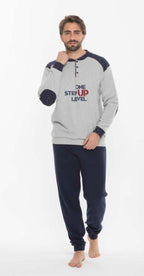 Pigiama uomo invernale collo serafino punto Milano Gary flanellato Q60090