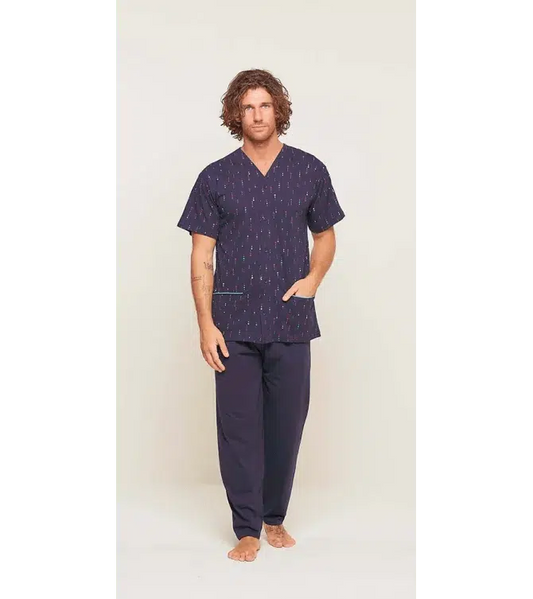 Pigiama uomo mezza manica aperto Gary calibrato jersey puro cotone U60033CONF
