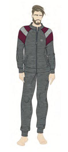 Pigiama uomo zip Nottingham pile PG41860