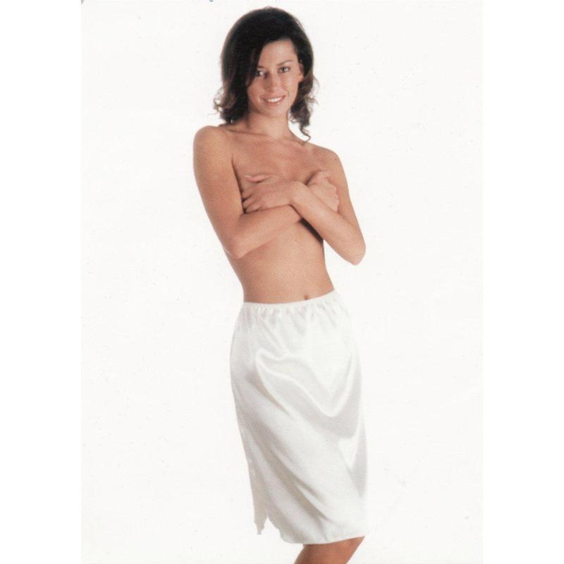 Sottogonna Fioreblu con spacco in microfibra con bordo merlettato 420/402