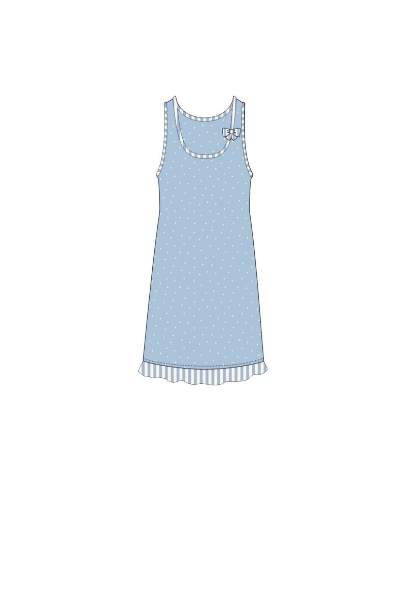 Abitino donna cotone spalla larga Noidinotte Pastel stripes LA2499AB - Caos Intimo Donna - Uomo - Bambini - Casa - Noidinotte