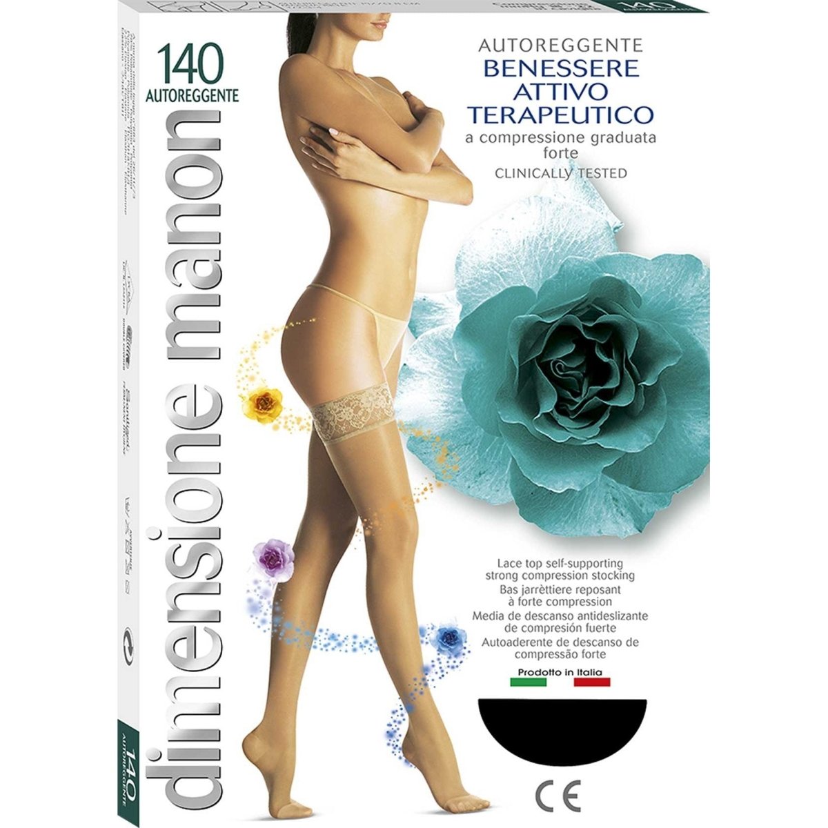 Calze donna autoreggenti riposanti Manon Cabifi 140 den compressione graduata forte - Caos Intimo Donna - Uomo - Bambini - Casa - Cabifi