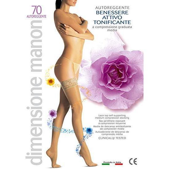 Calze donna autoreggenti riposanti Manon Cabifi 70 den compressione media - Caos Intimo Donna - Uomo - Bambini - Casa - Cabifi