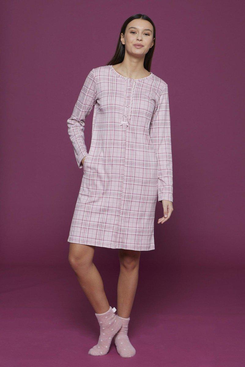 Camicia da notte aperta donna in caldo cotone Noidinotte Scozzese LA2663 - Caos Intimo Donna - Uomo - Bambini - Casa - Noidinotte