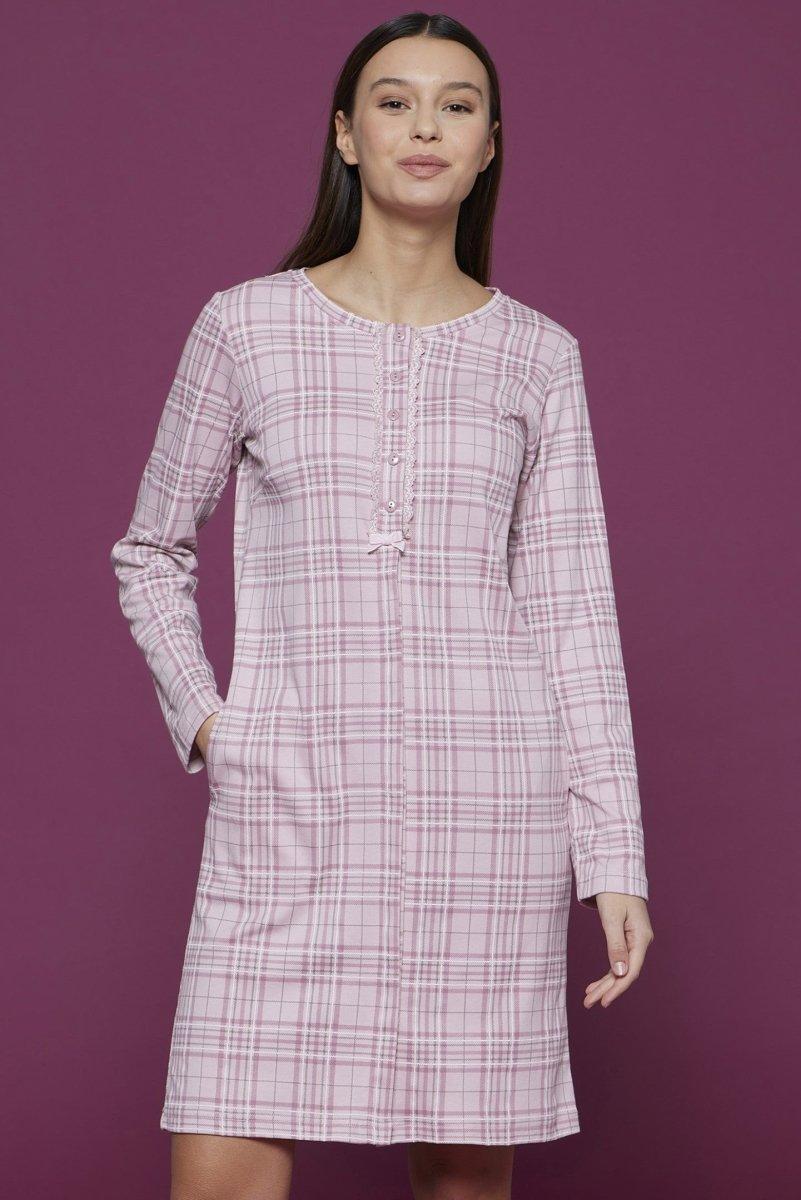 Camicia da notte aperta donna in caldo cotone Noidinotte Scozzese LA2663 - Caos Intimo Donna - Uomo - Bambini - Casa - Noidinotte