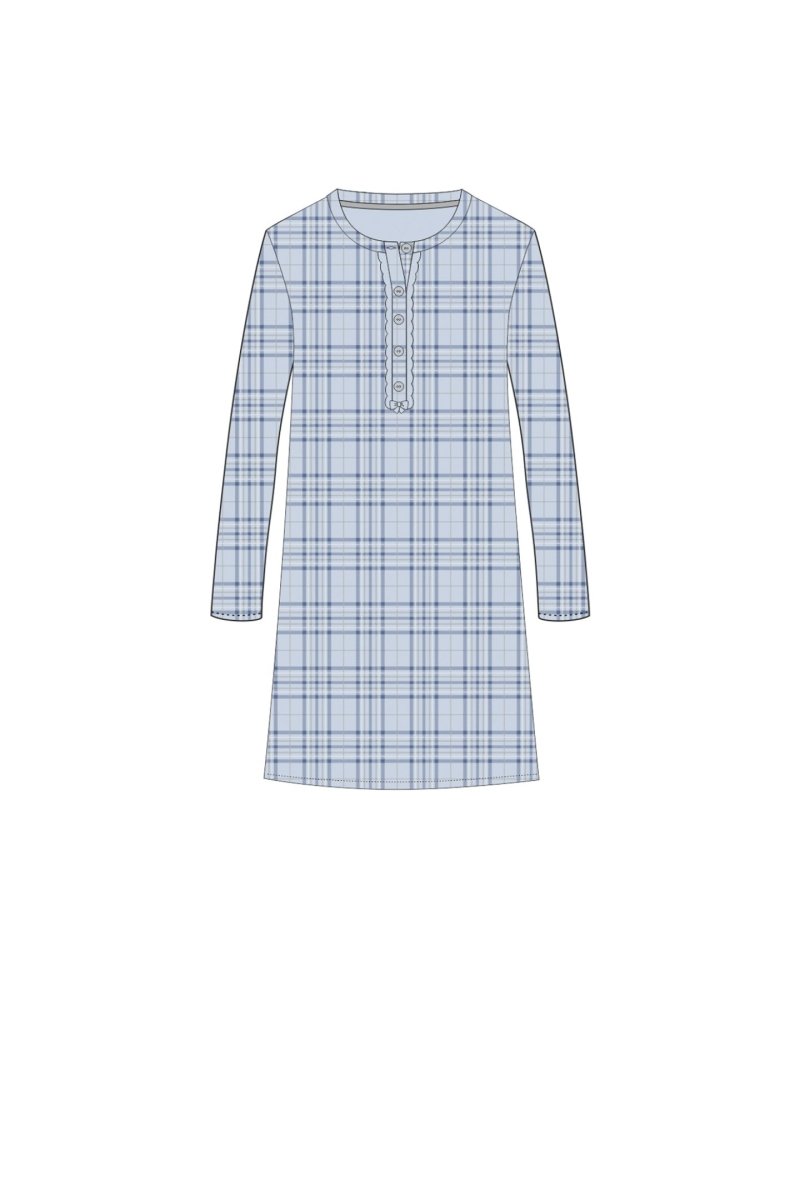 Camicia da notte aperta donna in caldo cotone Noidinotte Scozzese LA2663 - Caos Intimo Donna - Uomo - Bambini - Casa - Noidinotte