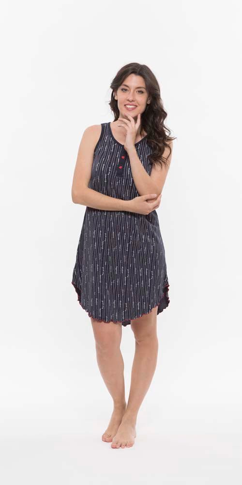 Camicia da notte conformato donna Jersey spalla larga Gary puro cotone R55098CONF - Caos Intimo Donna - Uomo - Bambini - Casa - Gary