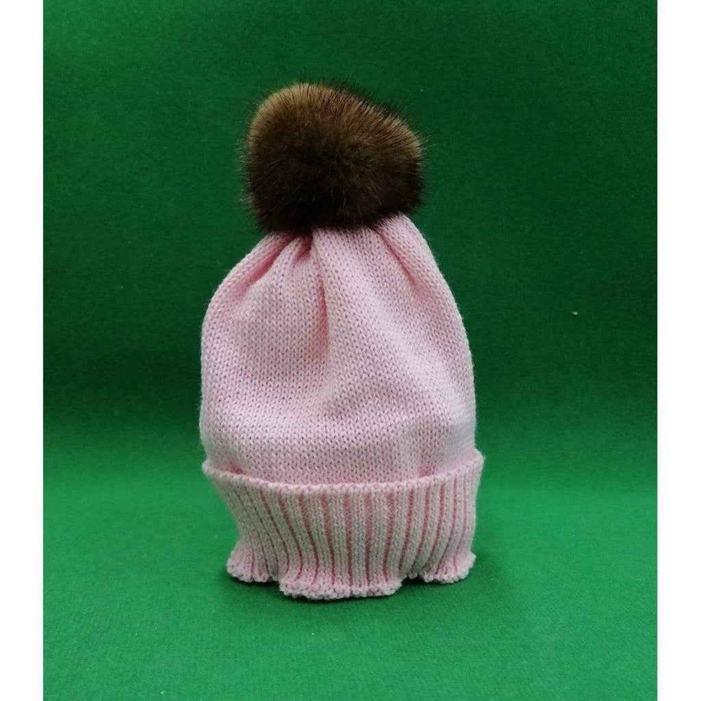 Cappellino artigianale bimbo neonato in lana con ponpon in pelliccia - Caos Intimo Donna - Uomo - Bambini - Casa - Nancy Baby