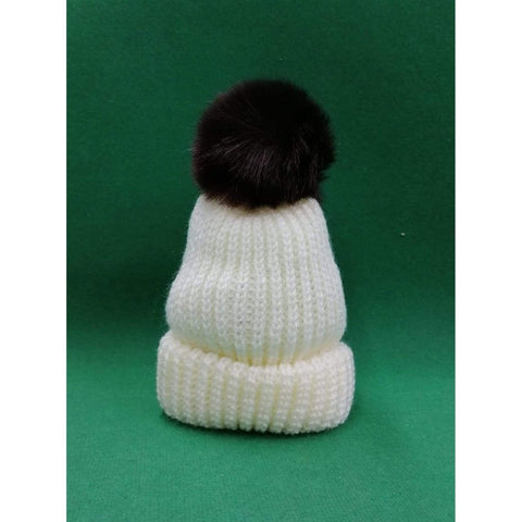 Cappellino artigianale bimbo neonato in lana con ponpon in pelliccia - Caos Intimo Donna - Uomo - Bambini - Casa - Nancy Baby