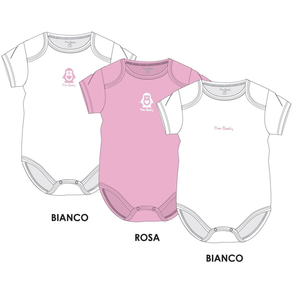 Confezione da 3 body neonata mezza manica Pierre Cardin 100% cotone PCKB3.036 - Caos Intimo Donna - Uomo - Bambini - Casa - Pierre Cardin