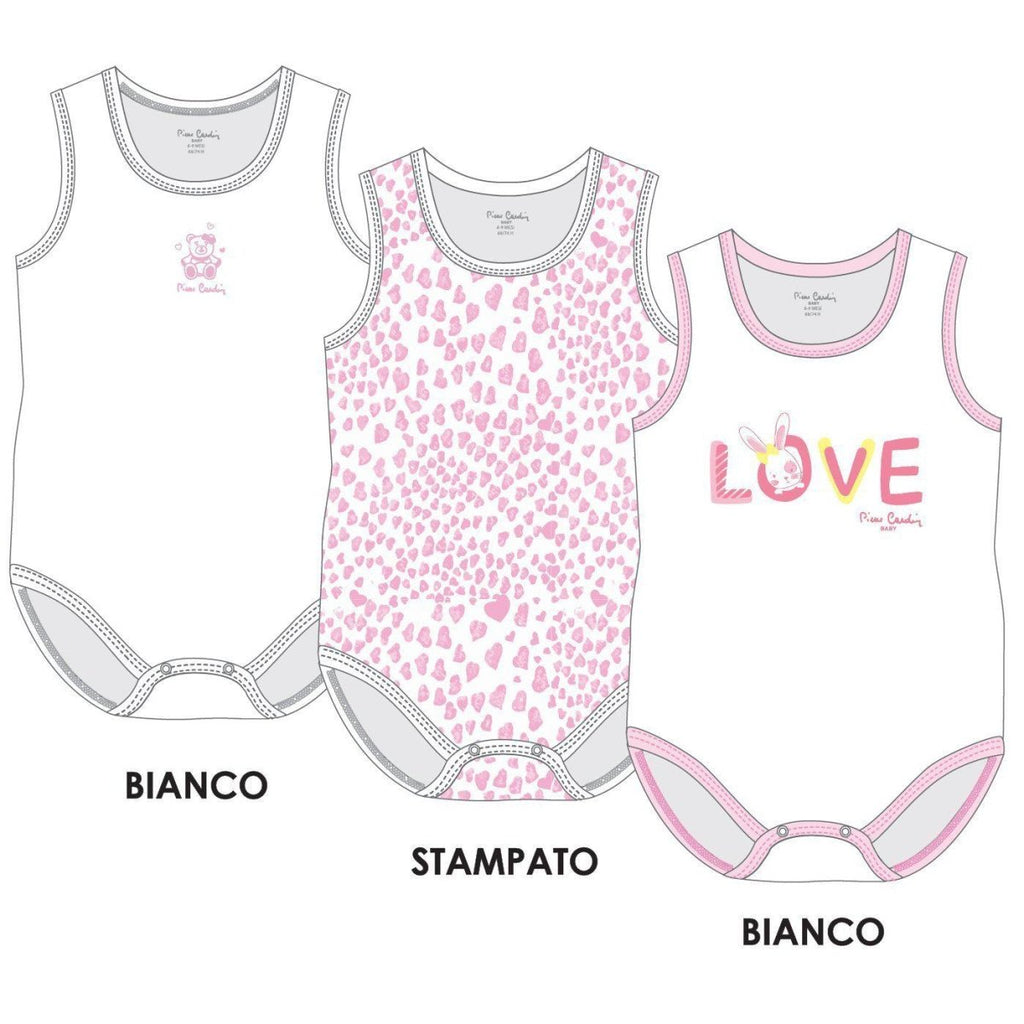 Confezione da 3 body neonata spalla larga Pierre Cardin 100% cotone PCKB3.208 - Caos Intimo Donna - Uomo - Bambini - Casa - Pierre Cardin