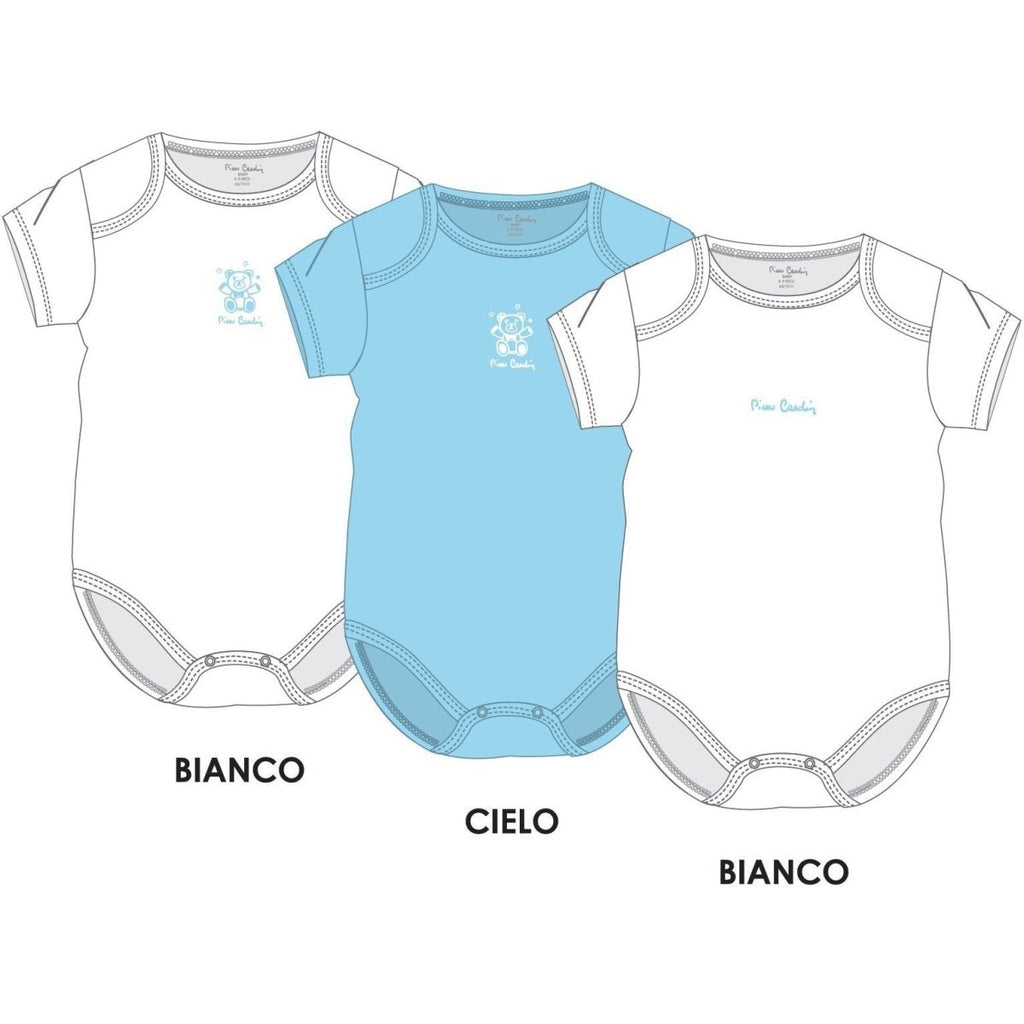 Confezione da 3 body neonato mezza manica Pierre Cardin 100% cotone PCKB3.031 - Caos Intimo Donna - Uomo - Bambini - Casa - Pierre Cardin