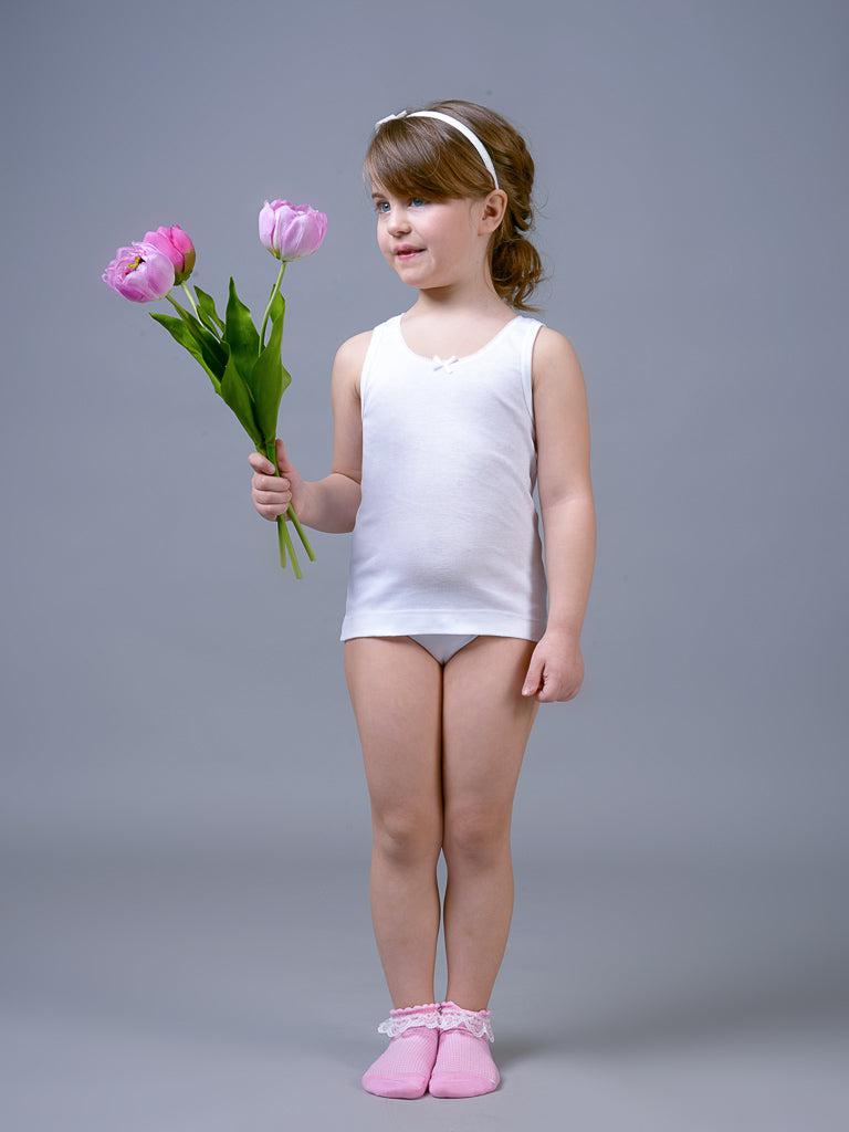 Confezione da 3 canotte bambina Nottingham in cotone a costina VL61B - Caos Intimo Donna - Uomo - Bambini - Casa - BImbissimi