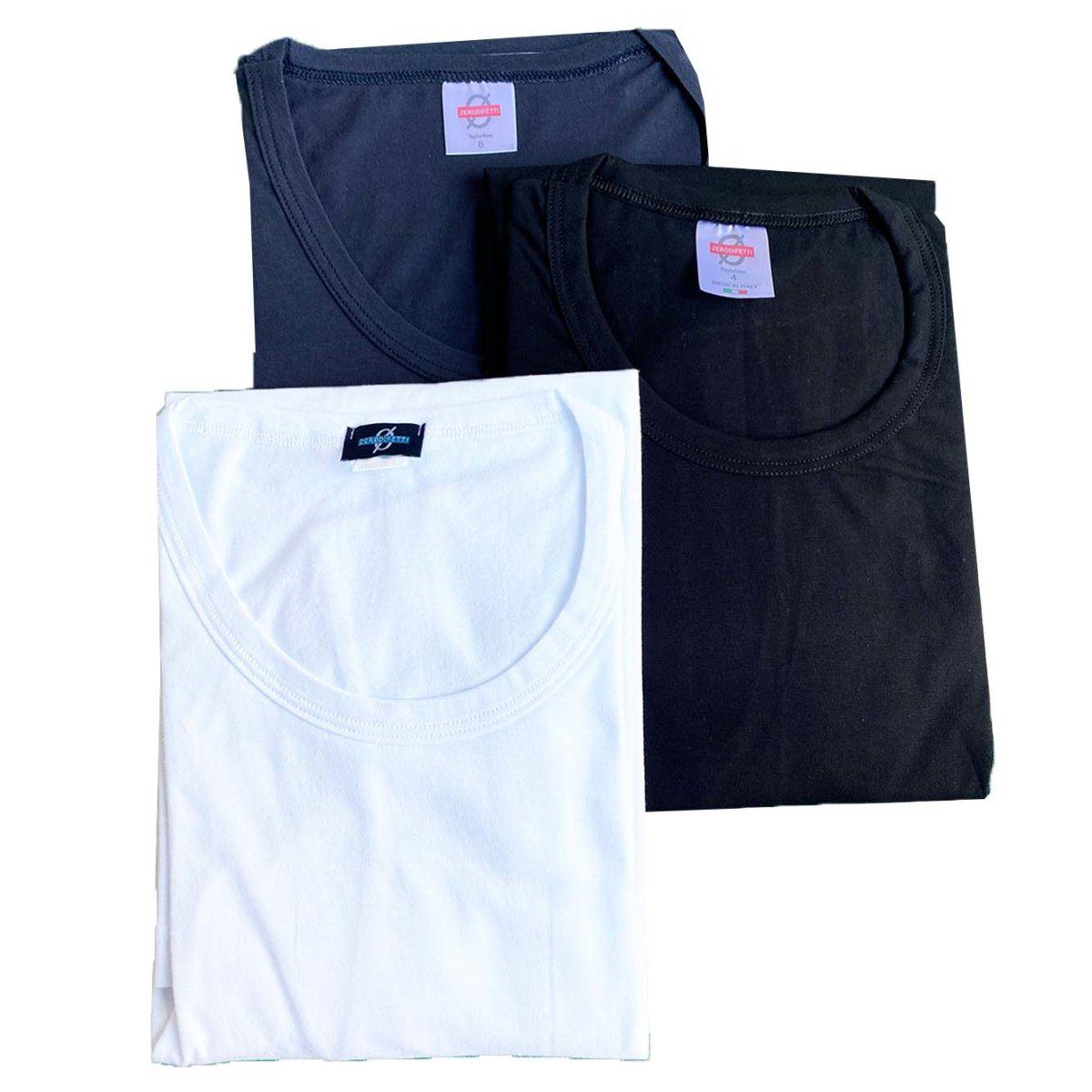 Confezione da 3 Maglia intima uomo Girocollo 100% cotone Zerodifetti 1002 - Caos Intimo Donna - Uomo - Bambini - Casa - Zerodifetti