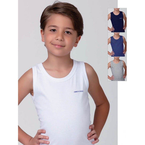 Confezione da 3 maglie spalla larga bambino in cotone bielastico Enrico Coveri ET4002 - Caos Intimo Donna - Uomo - Bambini - Casa - Coveri