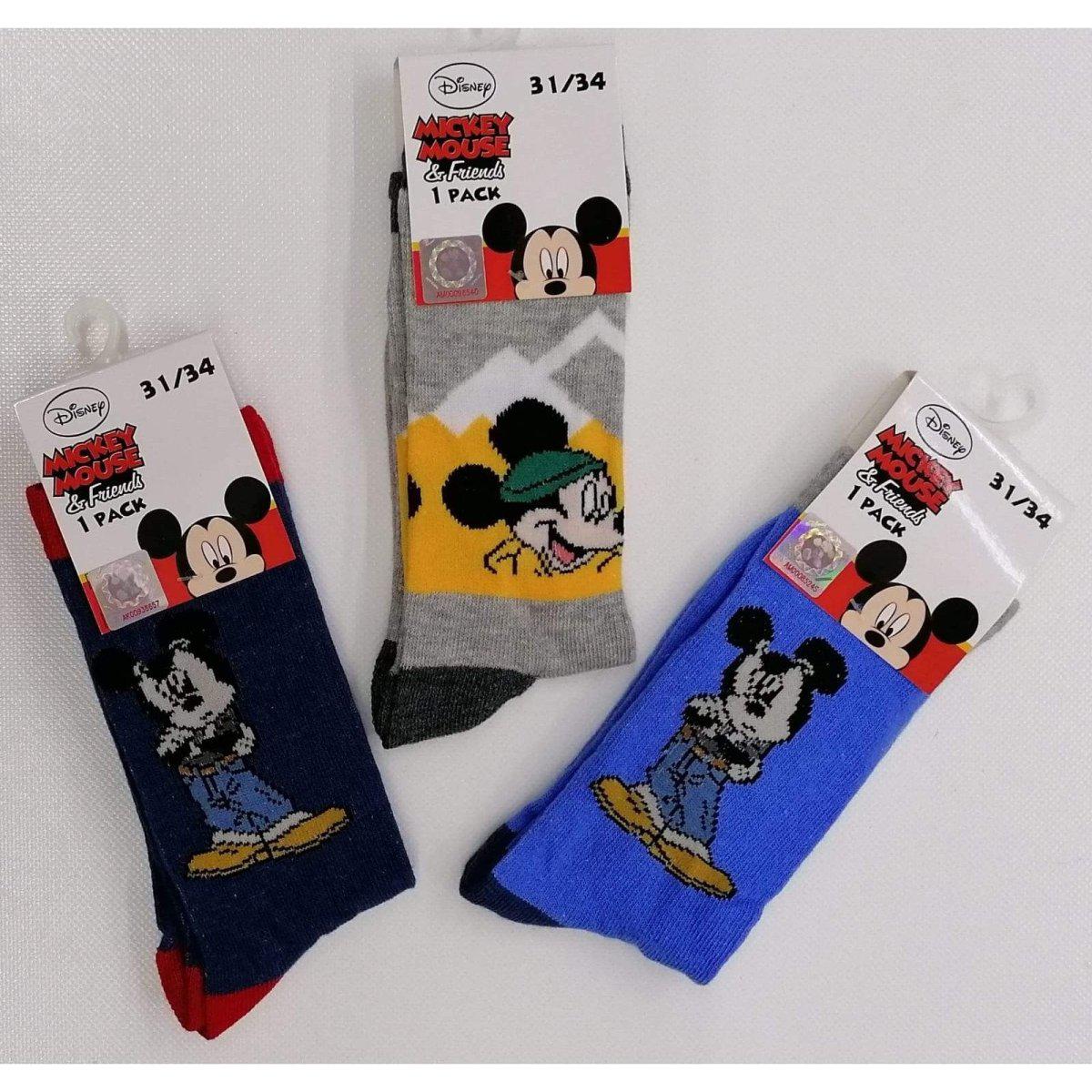 Confezione da 3 paia di calze corte bimbo in caldo cotone Topolino Mickey Mouse Disney HS30456 - Caos Intimo Donna - Uomo - Bambini - Casa - Disney