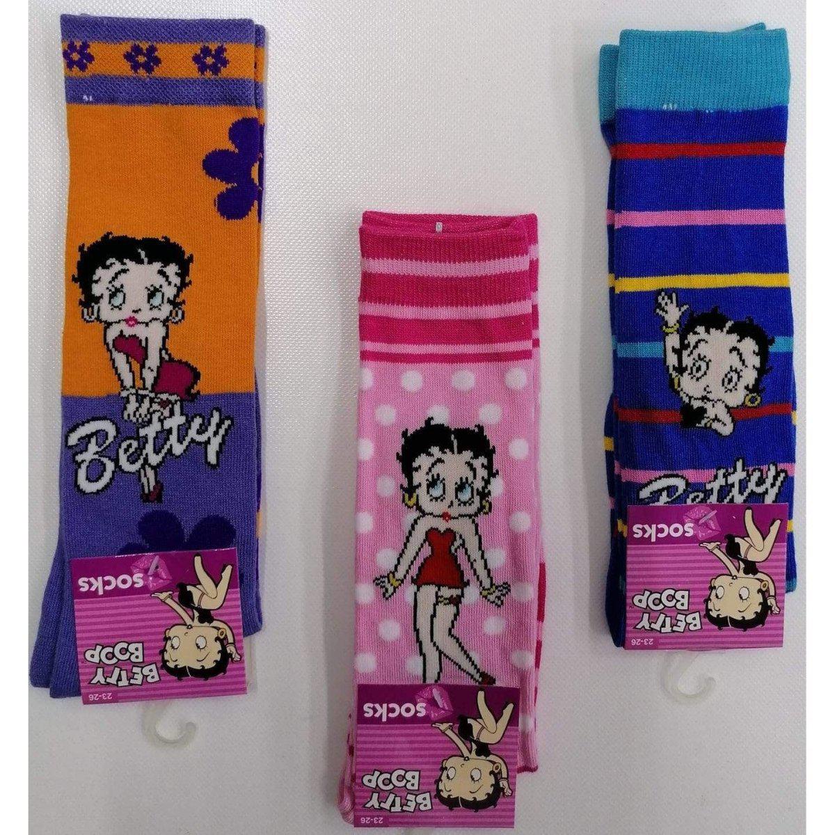 Confezione da 3 paia di calzettoni bimba in caldo cotone Betty Boop HS80473 - Caos Intimo Donna - Uomo - Bambini - Casa - Disney