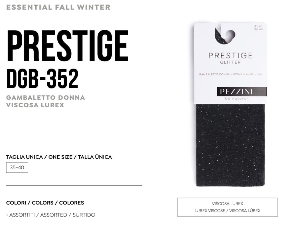 Confezione da 6 paia di calze lunghe in caldo cotone donna lurex Pezzini Dgb-Prestige - Caos Intimo Donna - Uomo - Bambini - Casa - Pezzini