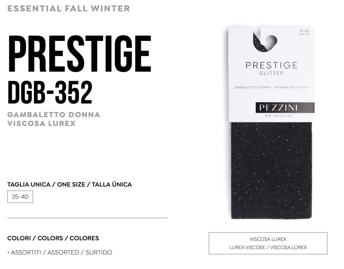 Confezione da 6 paia di calze lunghe in caldo cotone donna lurex Pezzini Dgb-Prestige - Caos Intimo Donna - Uomo - Bambini - Casa - Pezzini