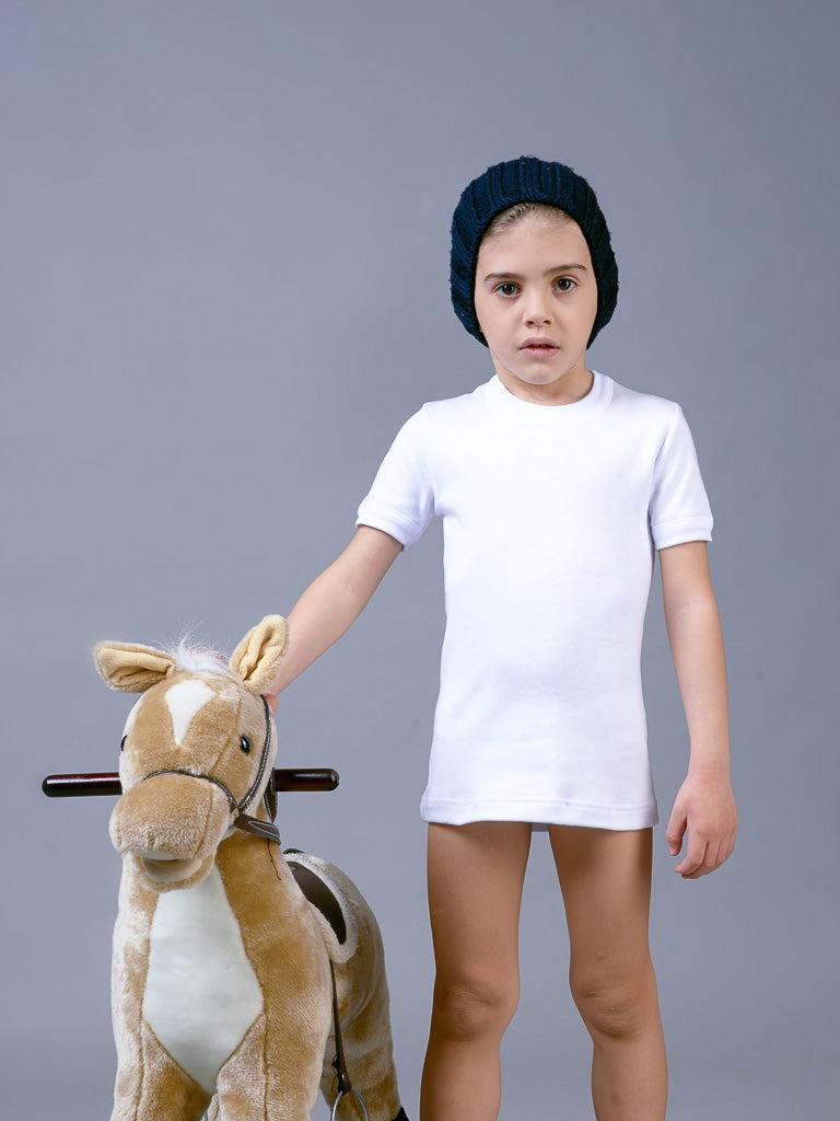 Confezione da tre maglie mezza manica girocollo Nottingham termomaglia bambino cotone interlock TM310R - Caos Intimo Donna - Uomo - Bambini - Casa - Nottingham