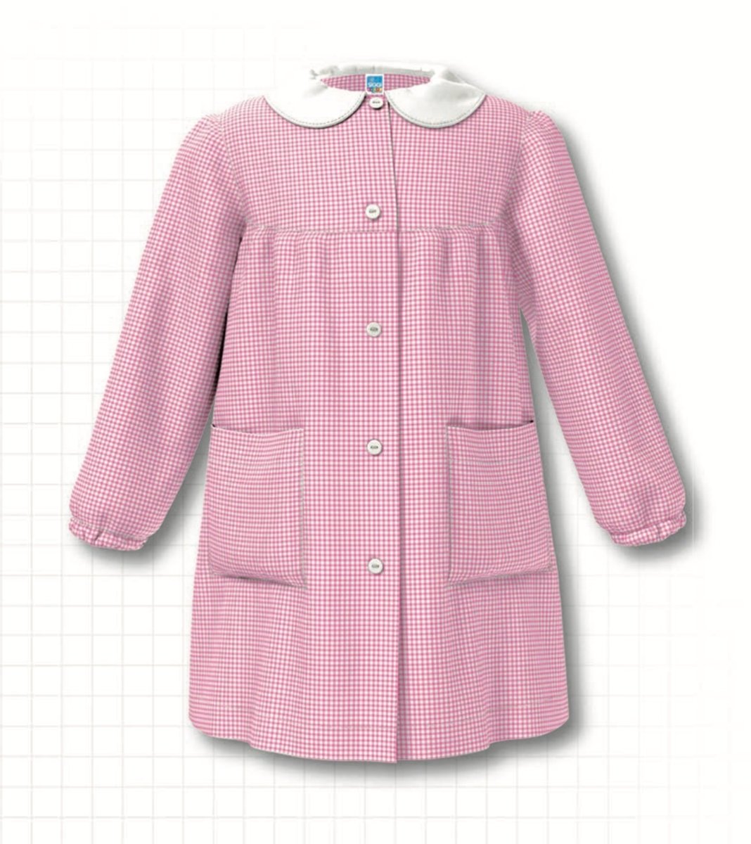 Siggi Grembiule Asilo e Elementare, Bambina e Ragazza Con chiusura Bottoni o Zip. Bianco, Blu o Quadretto Rosa 1969/BLU_ZIP_1PZ_4016_105 14