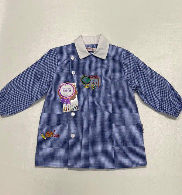 Grembiule asilo bambino con abbottonatura laterale Ambrosino ricamo Back to school O504