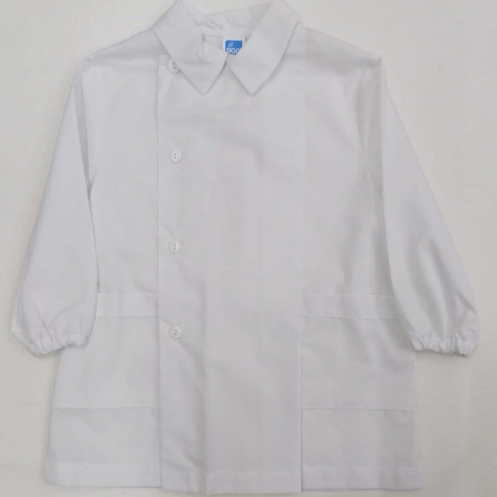 Grembiule bianco asilo bambino con abbottonatura laterale Siggi senza ricamo 1961 - Caos Intimo Donna - Uomo - Bambini - Casa - Siggi