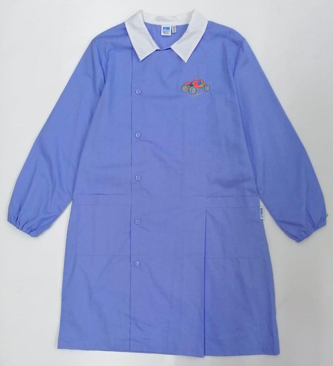 Grembiule celeste scuola elementare bambino Siggi Made in Italy ricamo Quad 3784