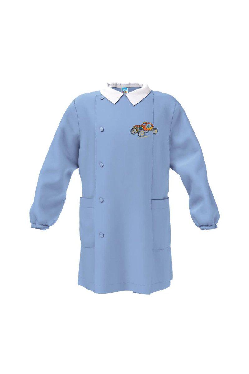 Grembiule celeste scuola elementare bambino Siggi Made in Italy ricamo Quad 3784