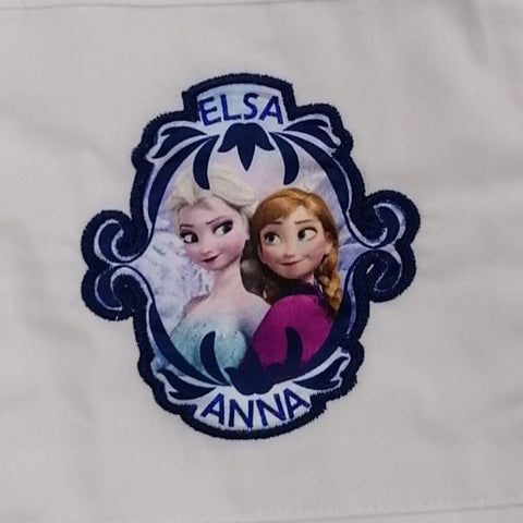 Grembiule scuola elementare bianco bambina Disney ricamo Frozen HS6066 - Caos Intimo Donna - Uomo - Bambini - Casa - Disney