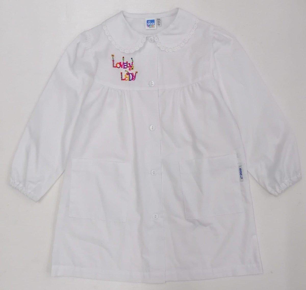 Grembiule scuola elementare bianco bambina Siggi Made in Italy Lovely 3767