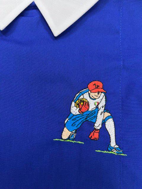 Grembiule scuola elementare blu bambino Siggi Made in Italy ricamo Portiere 3930