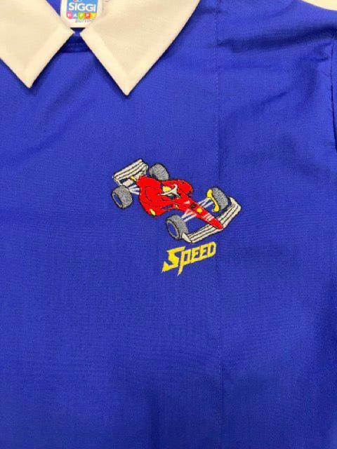 Grembiule scuola elementare blu bambino Siggi Made in Italy ricamo Speed 3927