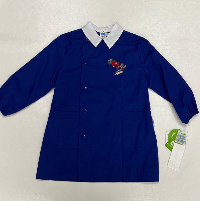 Grembiule scuola elementare blu bambino Siggi Made in Italy ricamo Speed 3927