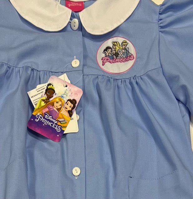 Grembiule scuola elementare celeste bambina Disney ricamo Principesse Made in Italy G203