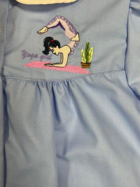 Grembiule scuola elementare celeste bambina Nazareno Gabrielli Made in Italy Yoga 0844
