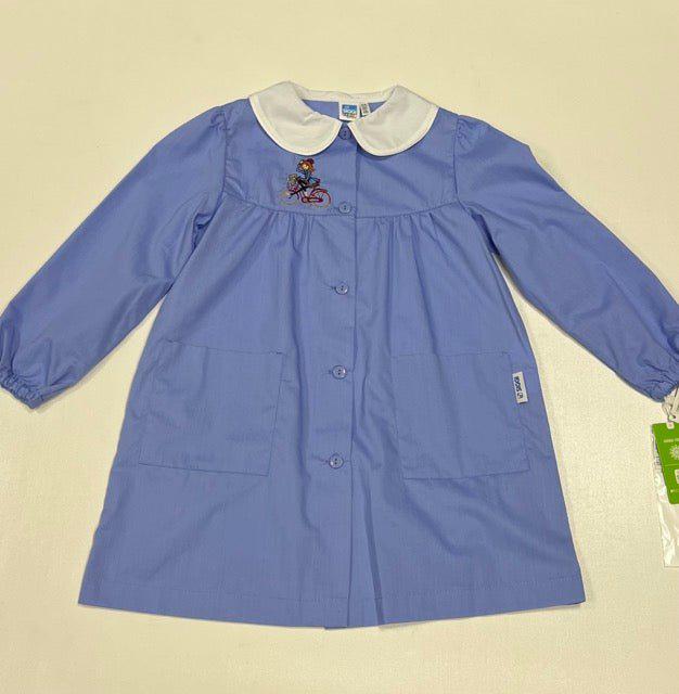 Grembiule scuola elementare celeste bambina Siggi Made in Italy ricamo Bici 3911