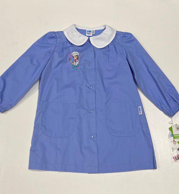 Grembiule scuola elementare celeste bambina Siggi Made in Italy ricamo Cook Time 3905