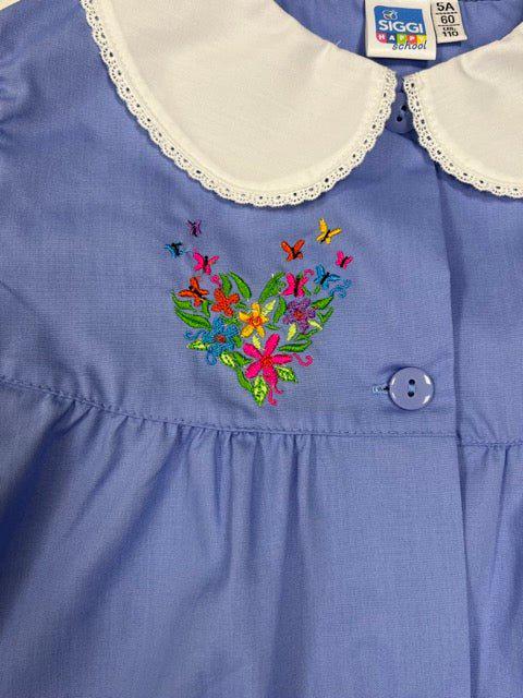 Grembiule scuola elementare celeste bambina Siggi Made in Italy ricamo Love 3904