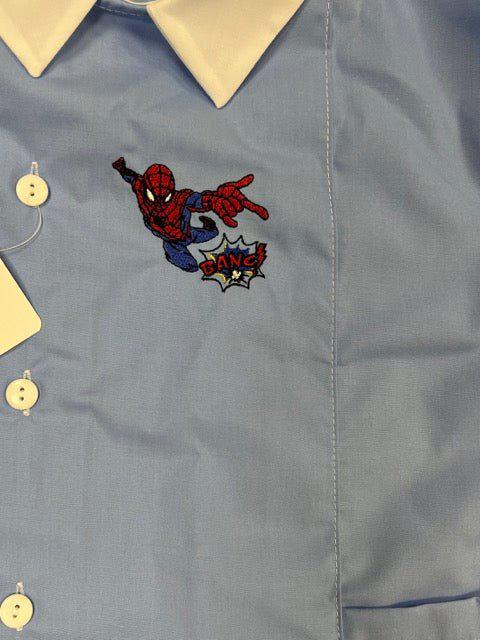Grembiule scuola elementare celeste bambino Marvel Spiderman Made in Italy G503