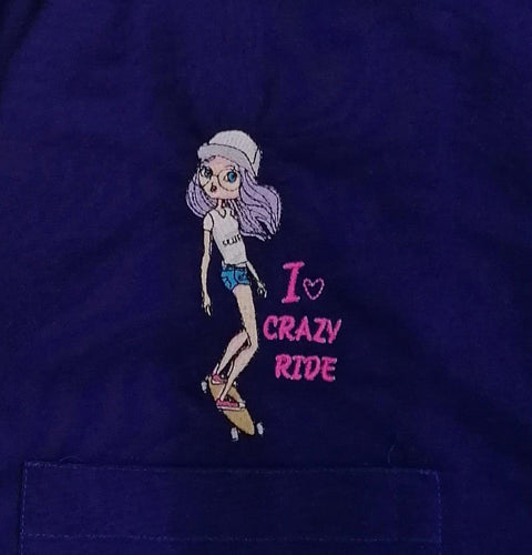 Grembiule scuola elementare Mariano bambina con abbottonatura centrale ricamo Crazy MN818 - Caos Intimo Donna - Uomo - Bambini - Casa - Mariano