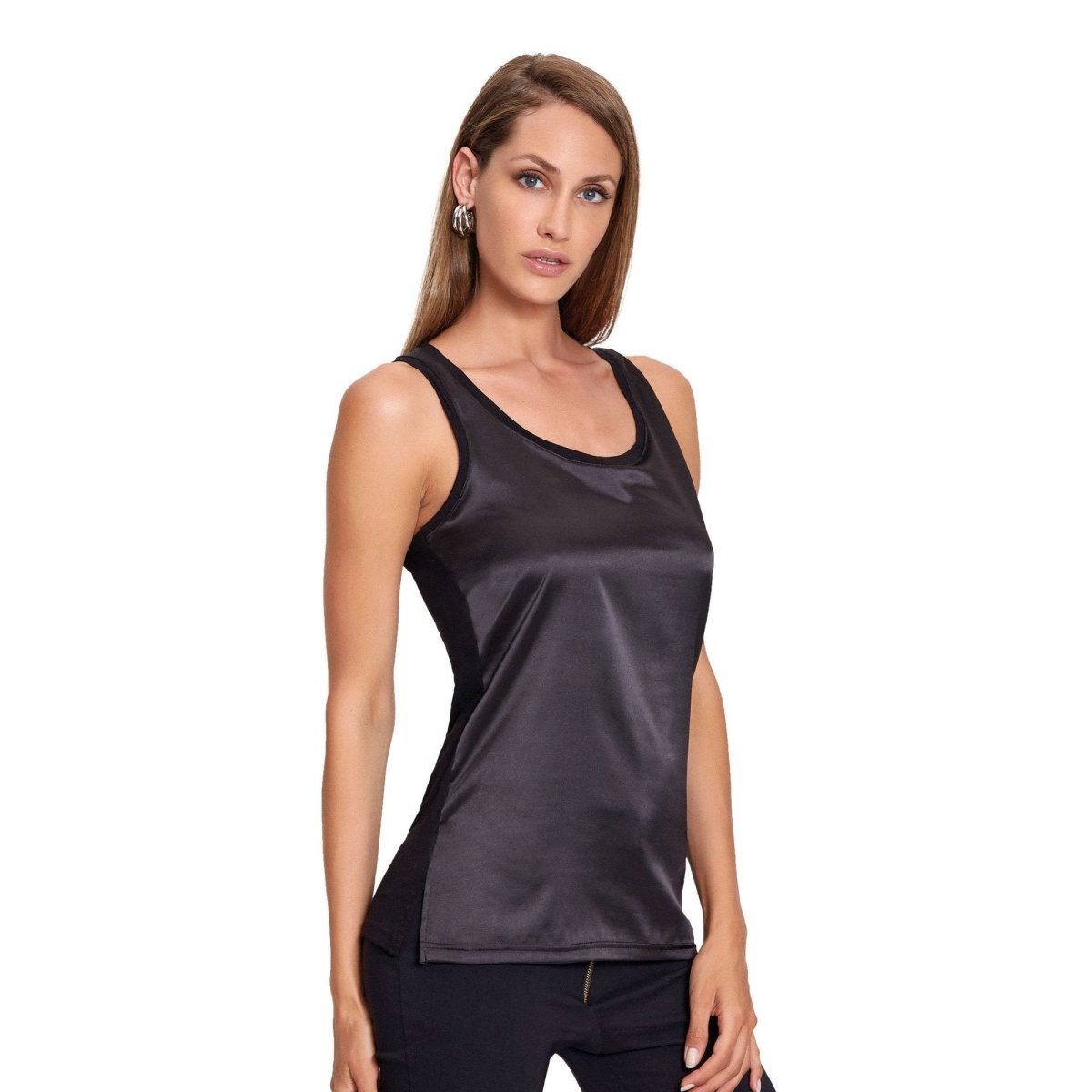 Maglia canotta donna Rossoporpora in viscosa e raso - Caos Intimo Donna - Uomo - Bambini - Casa - Rossoporpora