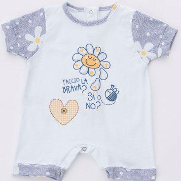 Pagliaccetto Gary Tutina Neonata 100% cotone tinta unita con stampa P7512 - Caos Intimo Donna - Uomo - Bambini - Casa - Gary